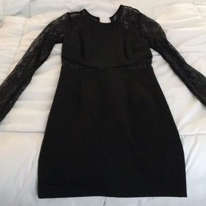 BCBGeneration Lace Sleeve Black Dress